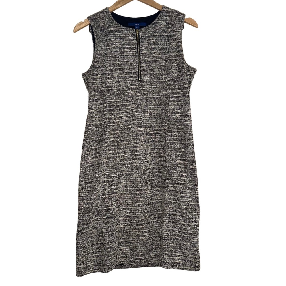 Apt 9 | Sleeveless Zip Front Tweed Sheath Dress | Size S